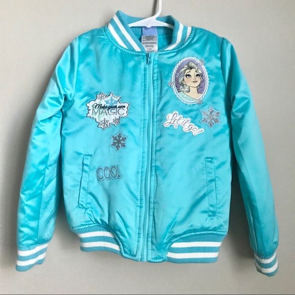 Disney Other - Disney Frozen Elsa Varsity Bomber Jacket